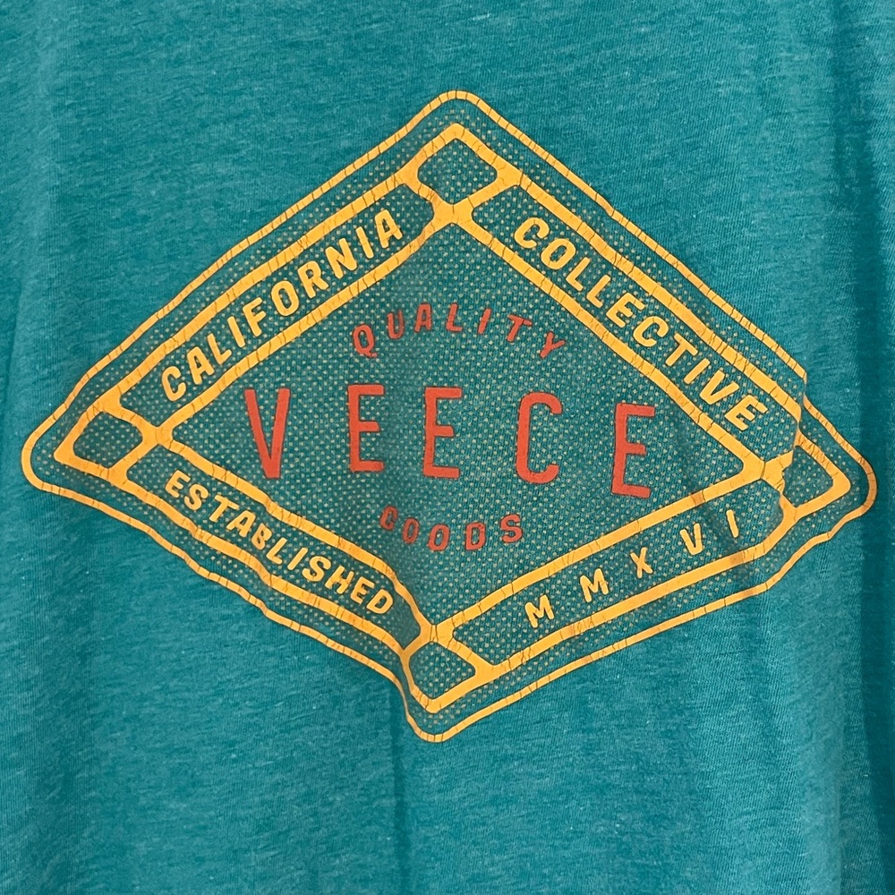 Veece California Collective Teal Graphic T-Shirt - Established MMXVI Men’s Large